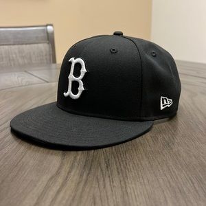 Boston new era snapback hat, black